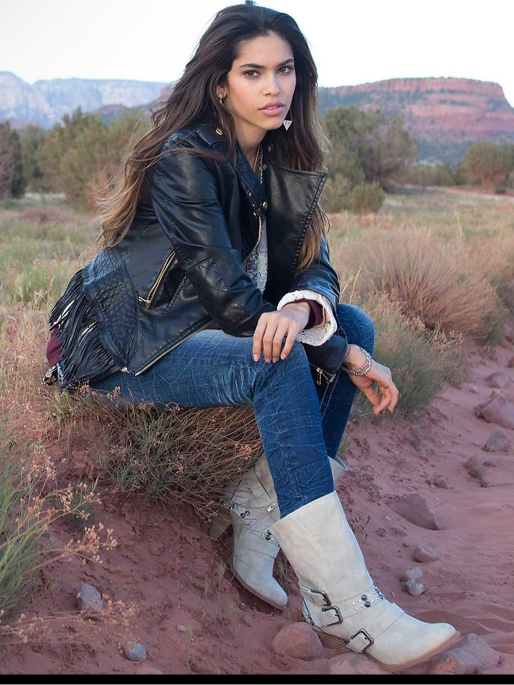 Steve Madden Black Faux Leather Fringed Moto Jacket